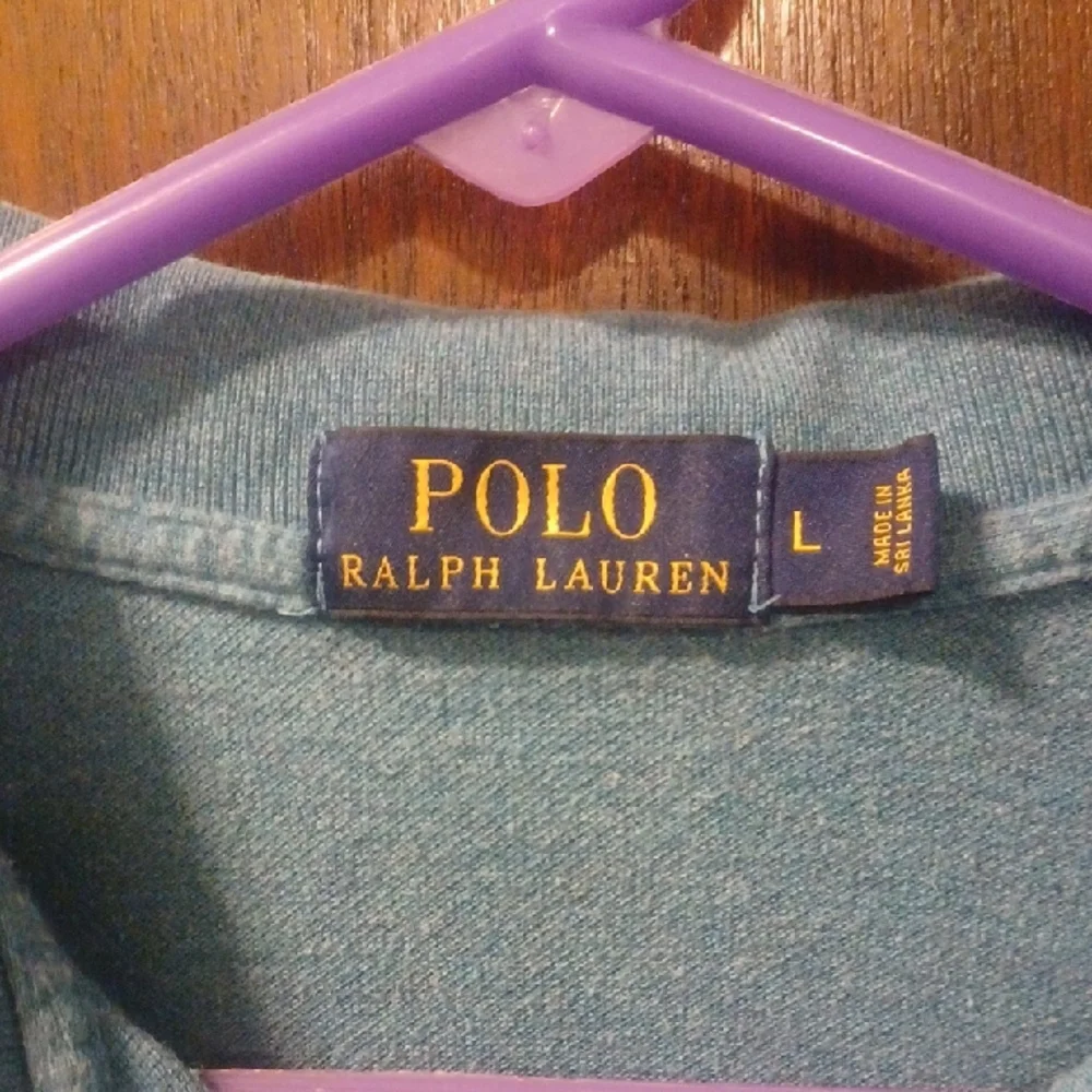 Ralph Lauren Polo Short-Sleeve Polo in Teal Blue with Orange Pony. Size Large